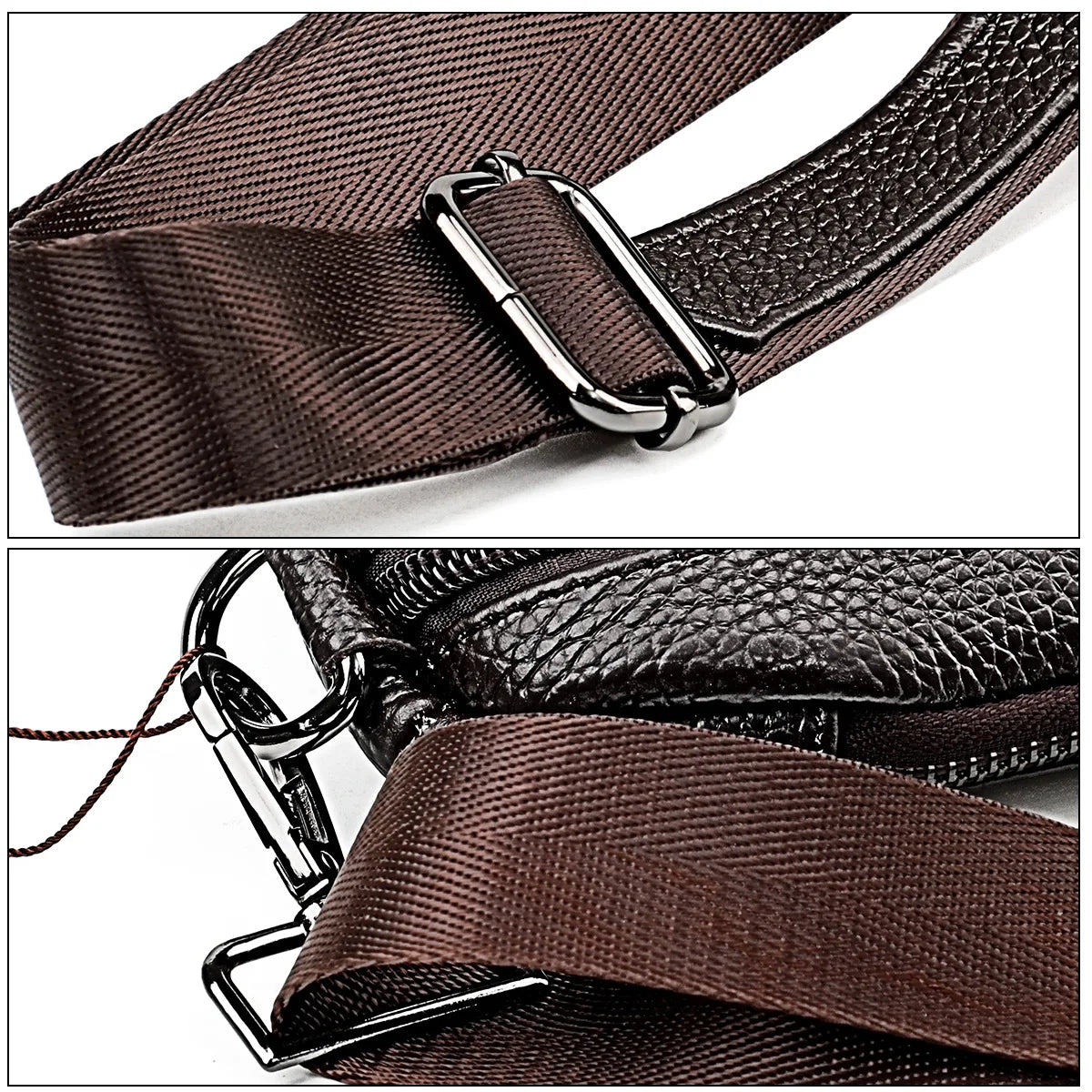 Men's Genuine Leather Chest Bag | Casual Triangle Crossbody Sling