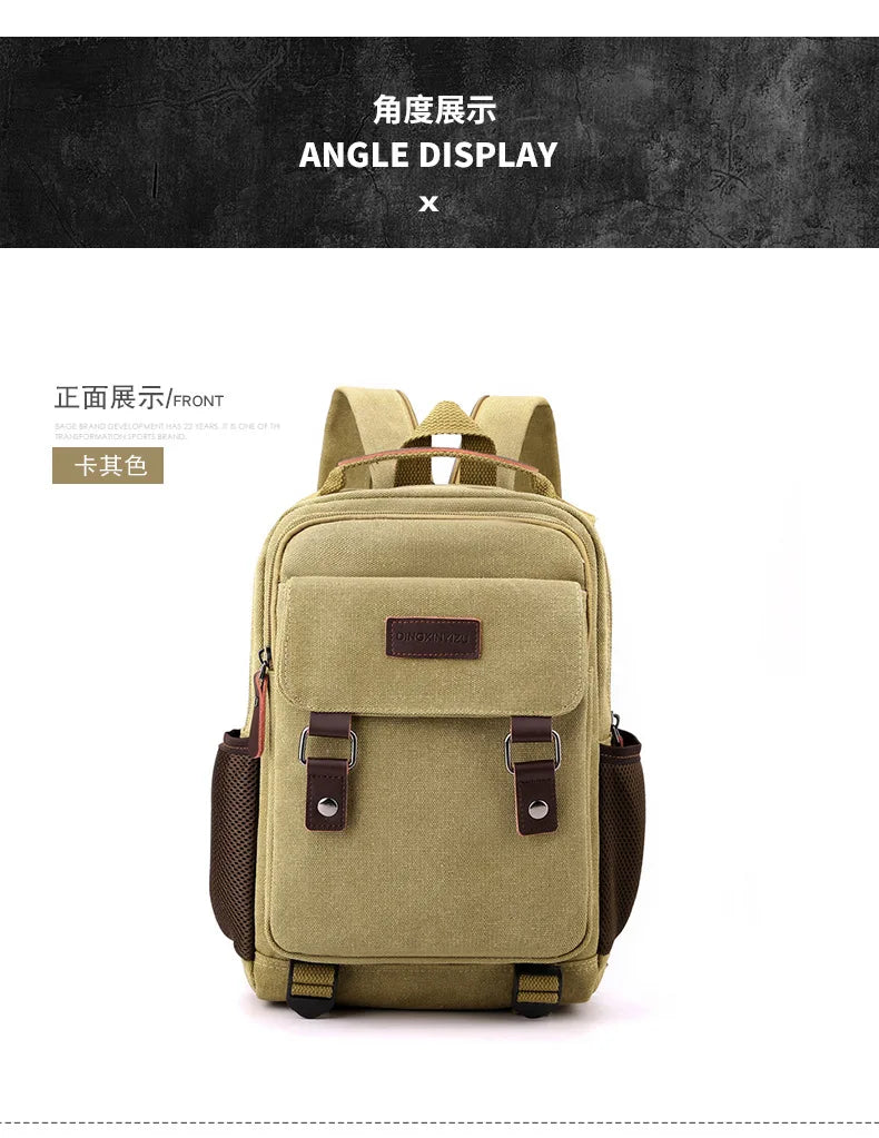 Small Men's Canvas Backpack | Versatile Casual Rucksack