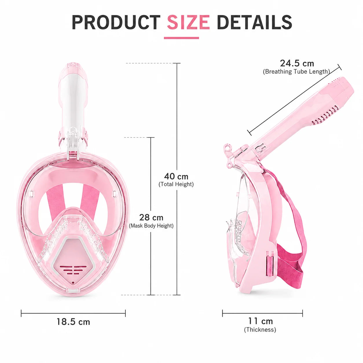 Full Face Snorkel Mask for Glasses Wearers | Anti-Fog & Leak Proof