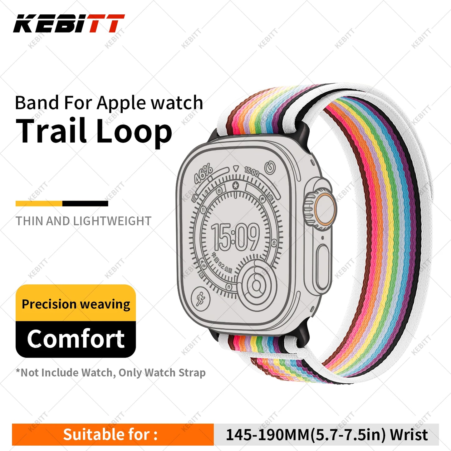 High-Quality Nylon Strap for Smartwatches | Natural Titanium Finish