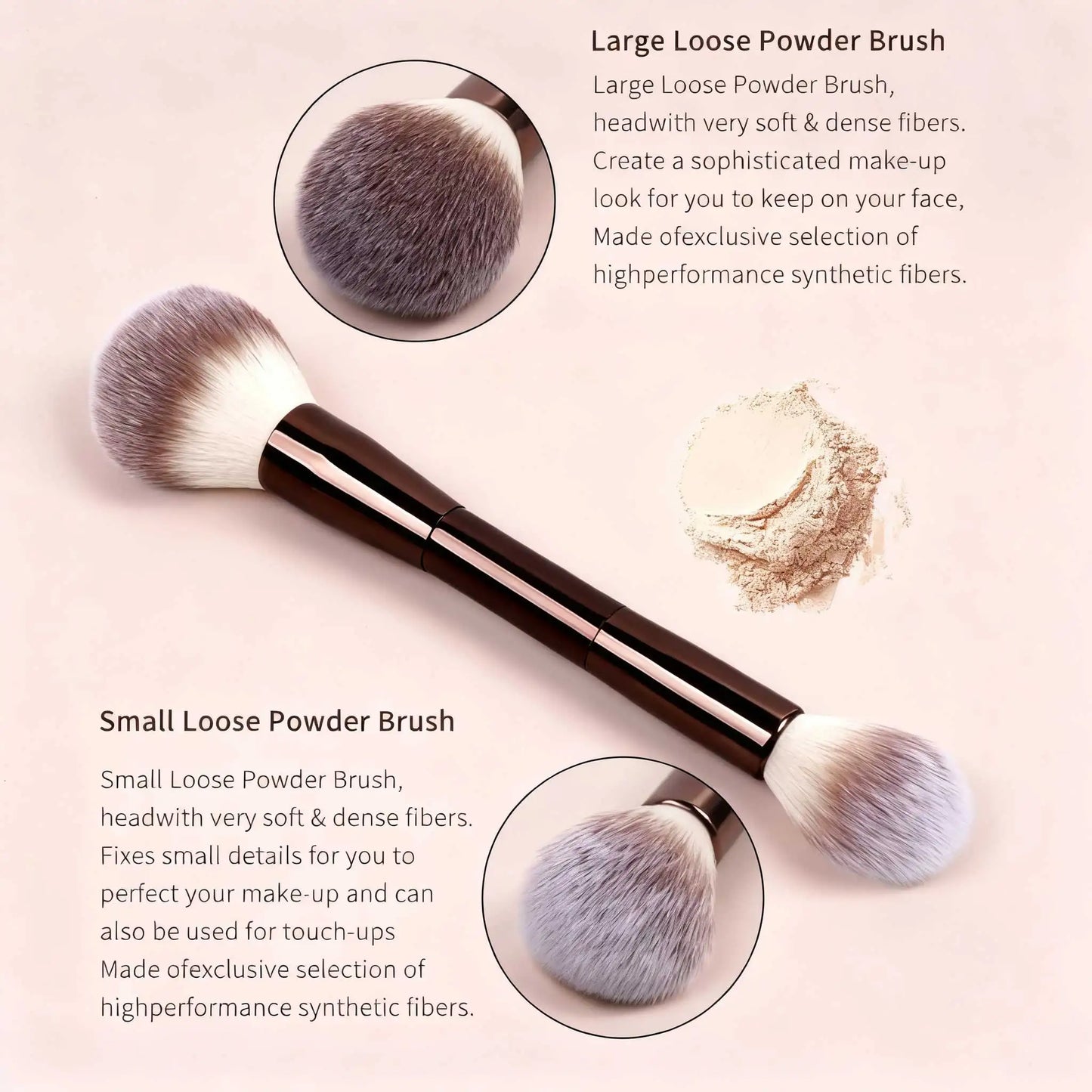 5 PCS Double-Ended Kabuki Makeup Brush Set | Perfect for Blending 2026