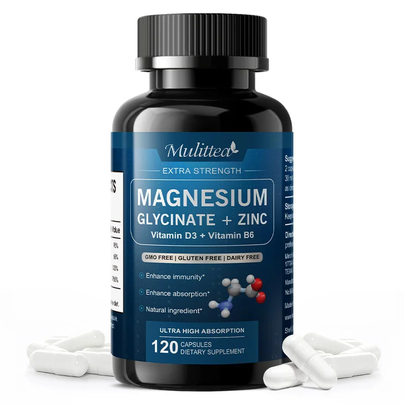 Magnesium Glycinate Vegan Capsules with Zinc & Vitamin D3