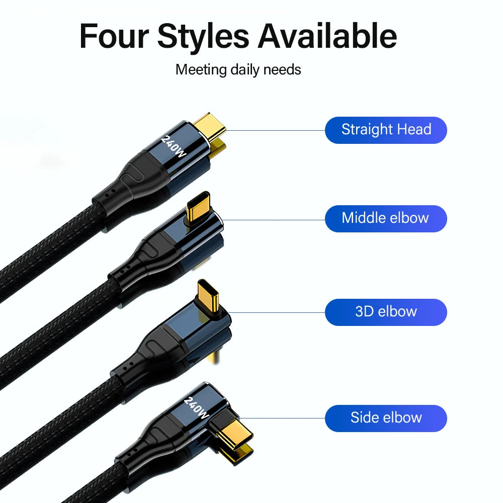 240W USB Type C Fast Charge Cable | Compatible with Phones & Laptops