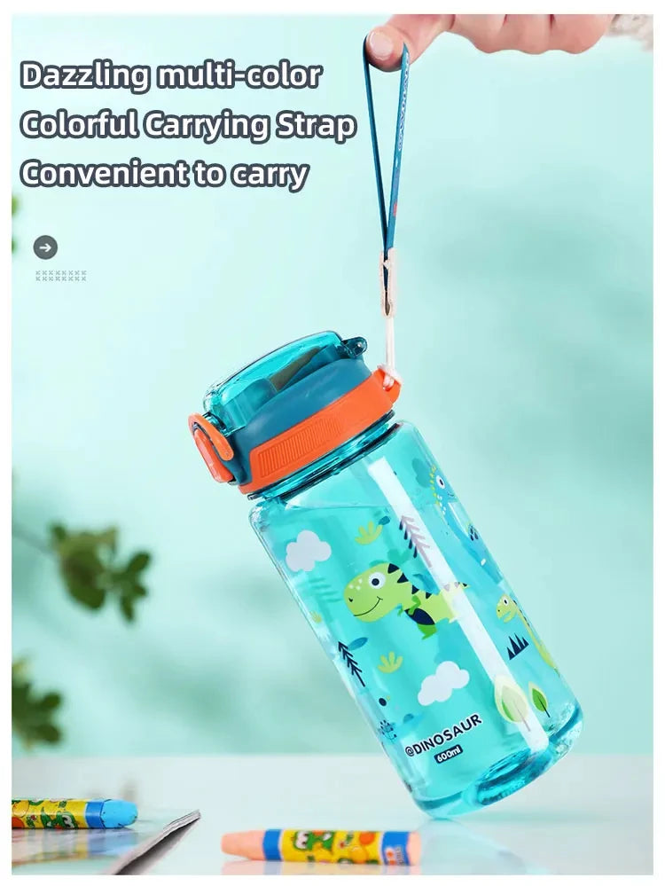 Kids Dinosaur Water Bottle | Leakproof Sippy Cups with Straw