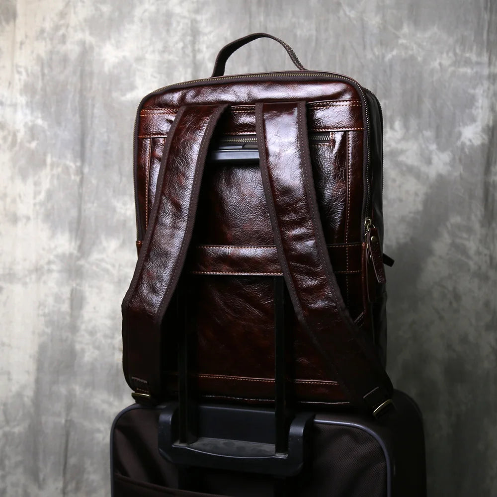 Vintage Leather Men's Backpack | Large Capacity Casual Laptop Bag