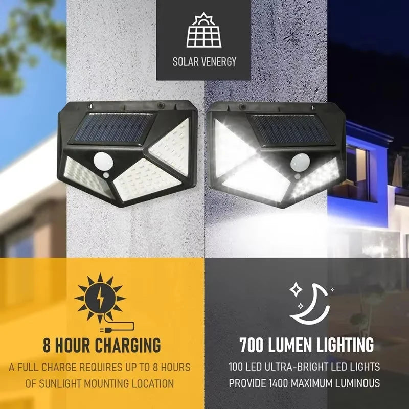 12 Pack Outdoor Solar Lights | Motion Sensor Bright Security Lighting