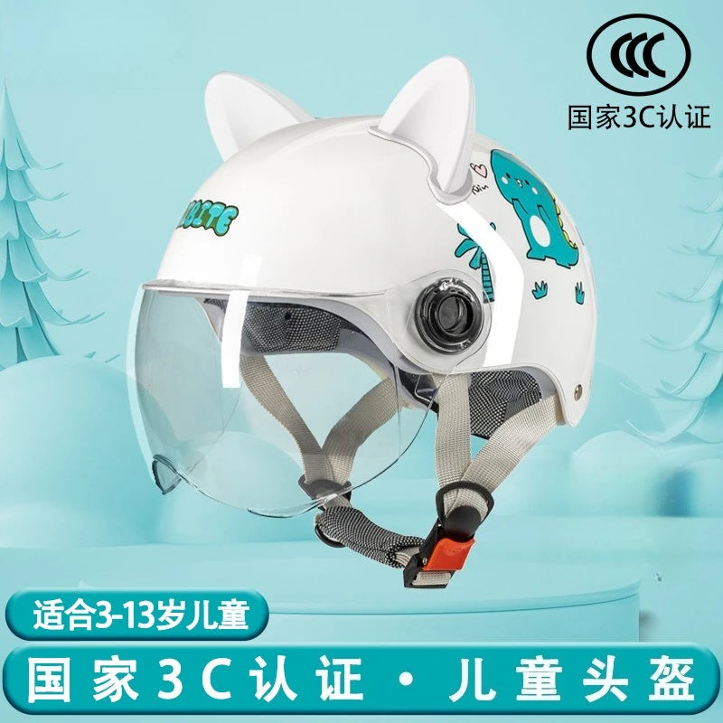 Casco ligero de media carcasa para niños con protección auditiva desmontable