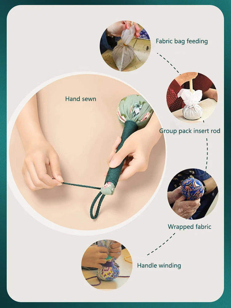 Long-Handled Wormwood Massage Hammer | Lymphatic Drainage Tool