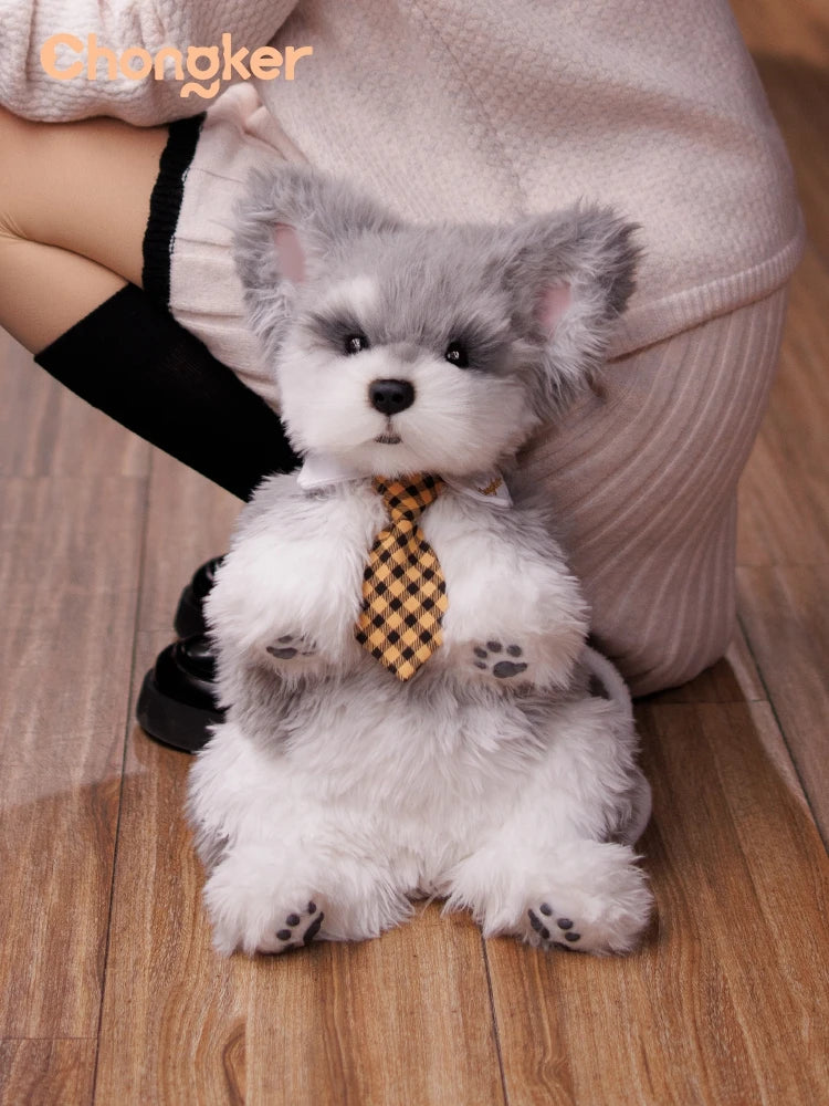 Trendy Cartoon Schnauzer Plush Backpack | Stylish Women's Bag