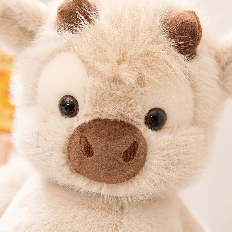 Adorable Highland Cattle Plush Toy | Huggable Running Cow Stuffed Animal