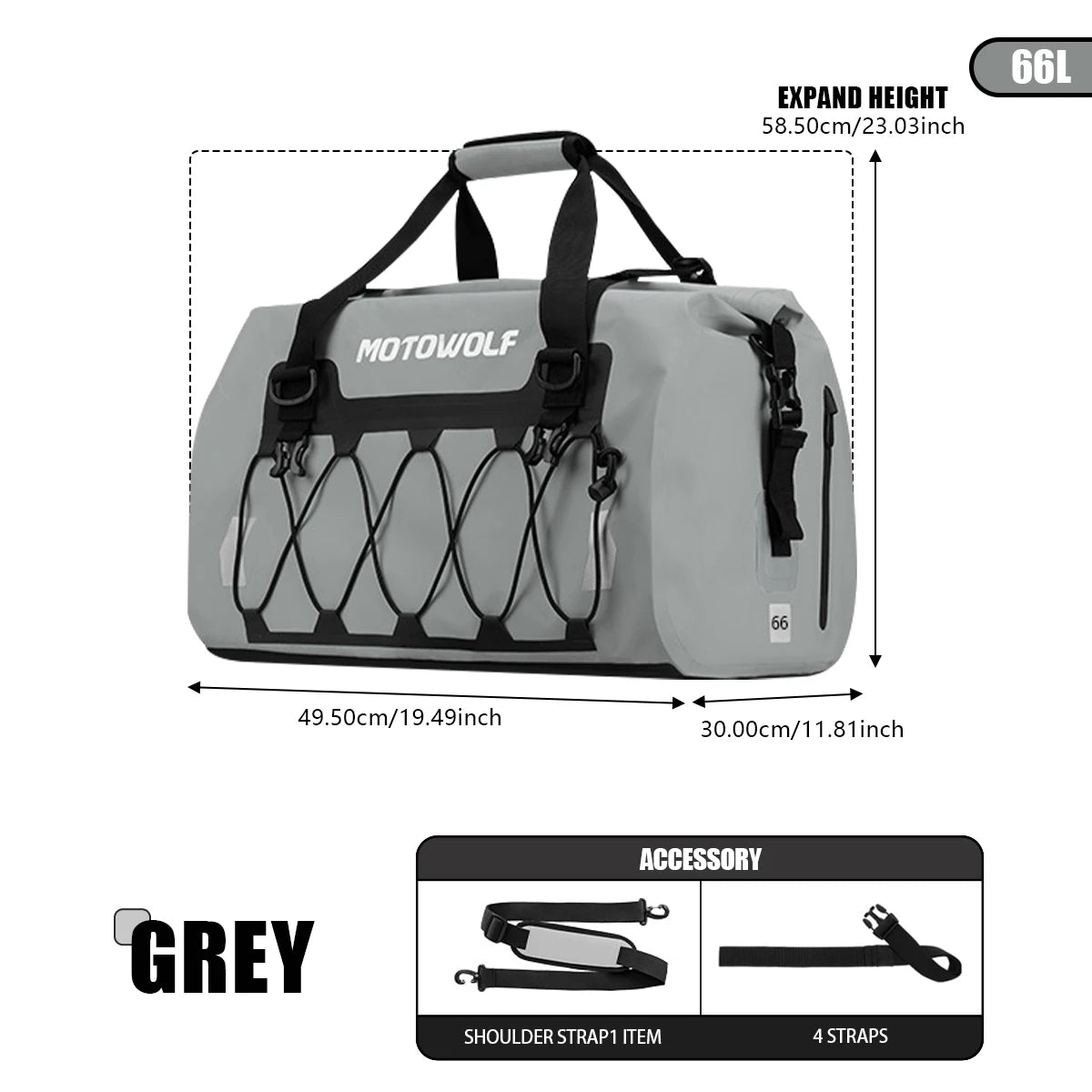 Waterproof Motorcycle Rear Seat Bag | Versatile Travel Duffel Bag