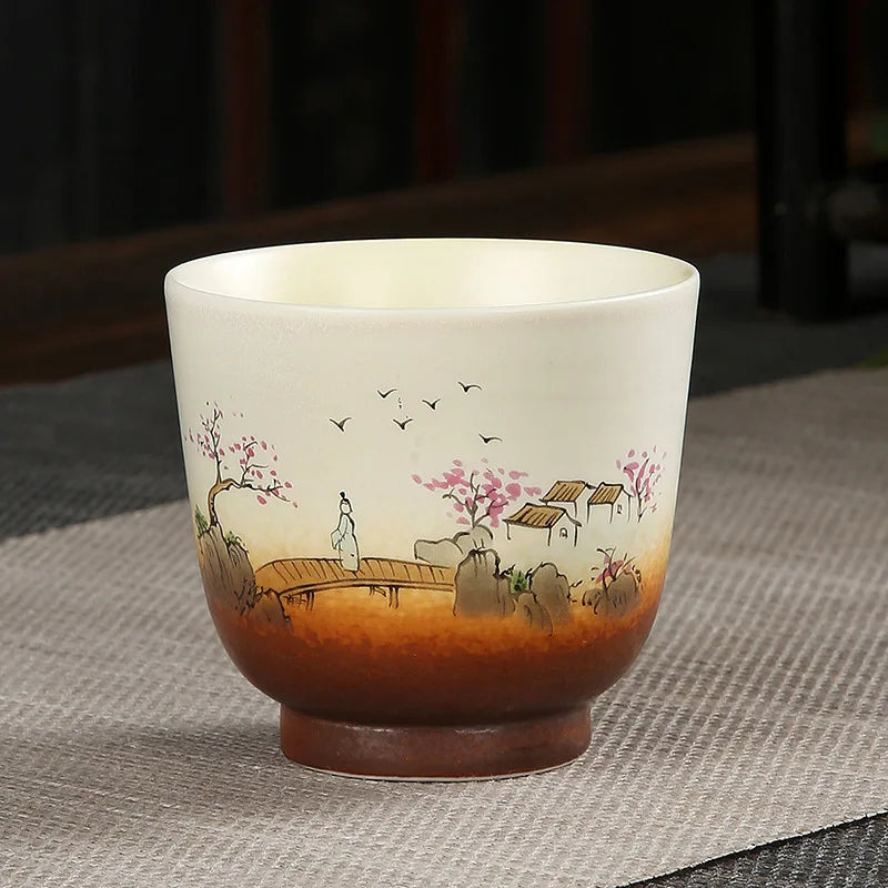 Handmade Vintage Ceramic Teacup | Japanese Coarse Pottery Mug