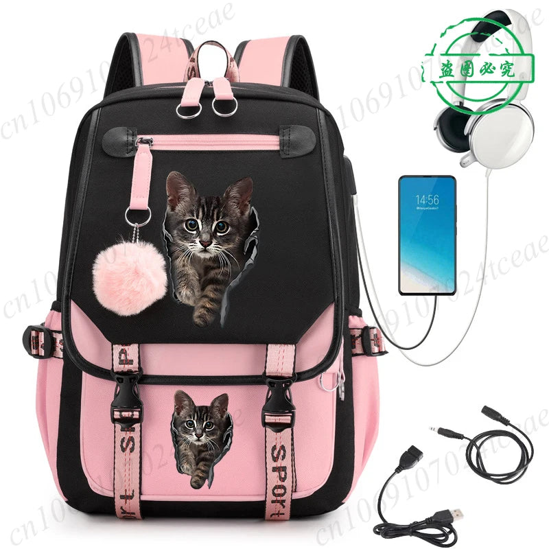 Cute Anime Cat Kawaii Backpack for Girls | Perfect Back to School Bag