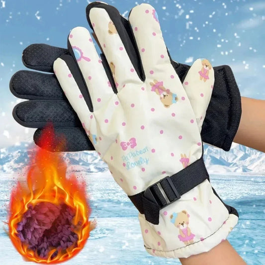 Women's Velvet Touchscreen Ski Gloves | Waterproof & Windproof