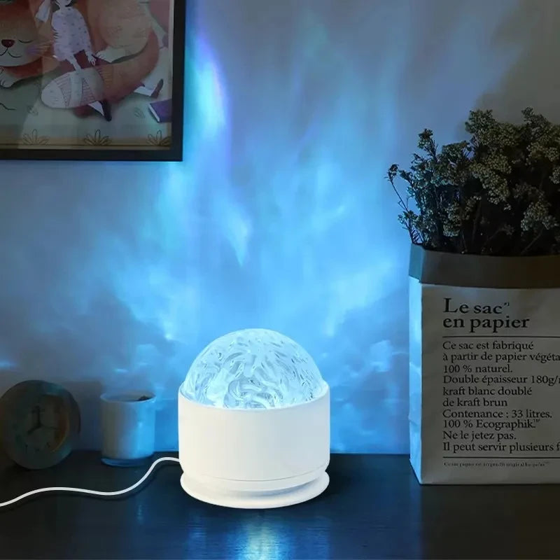 USB Powered Ocean Wave Projector Night Light | 16 Color LED Lamp