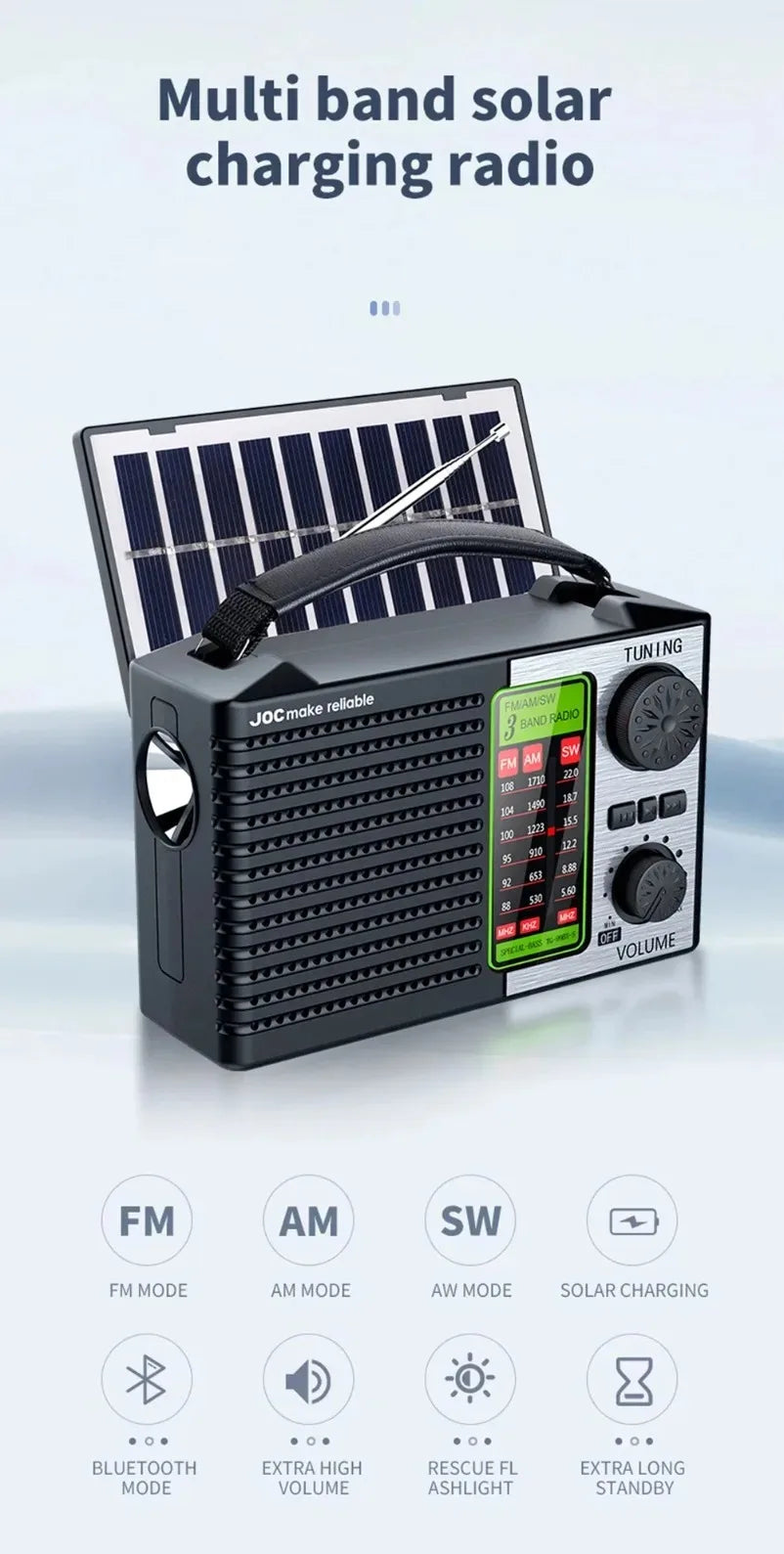 Portable Solar Bluetooth Speaker & Multi-band Radio | Outdoor Fun