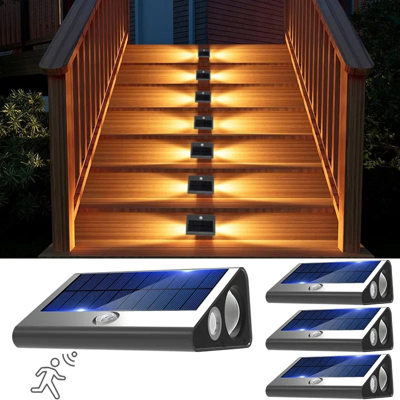 Luz Solar de Escalera con Inducción Corporal | Mejora la Seguridad Exterior