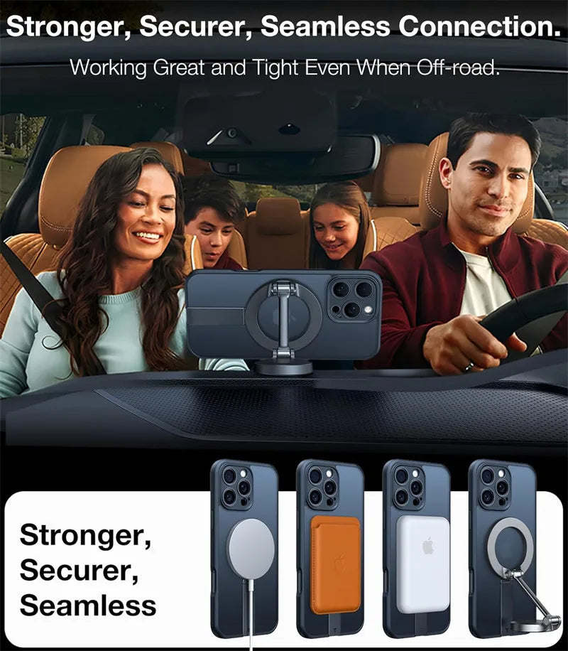 360 Hidden Metal Stand Magnetic Case for iPhone | Ultimate Protection