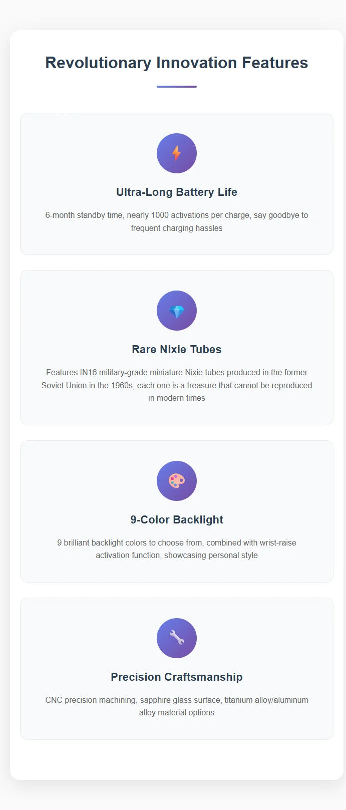 Neon Nixie Tube Digital Watch | Sapphire Glass, 9-Color Backlight