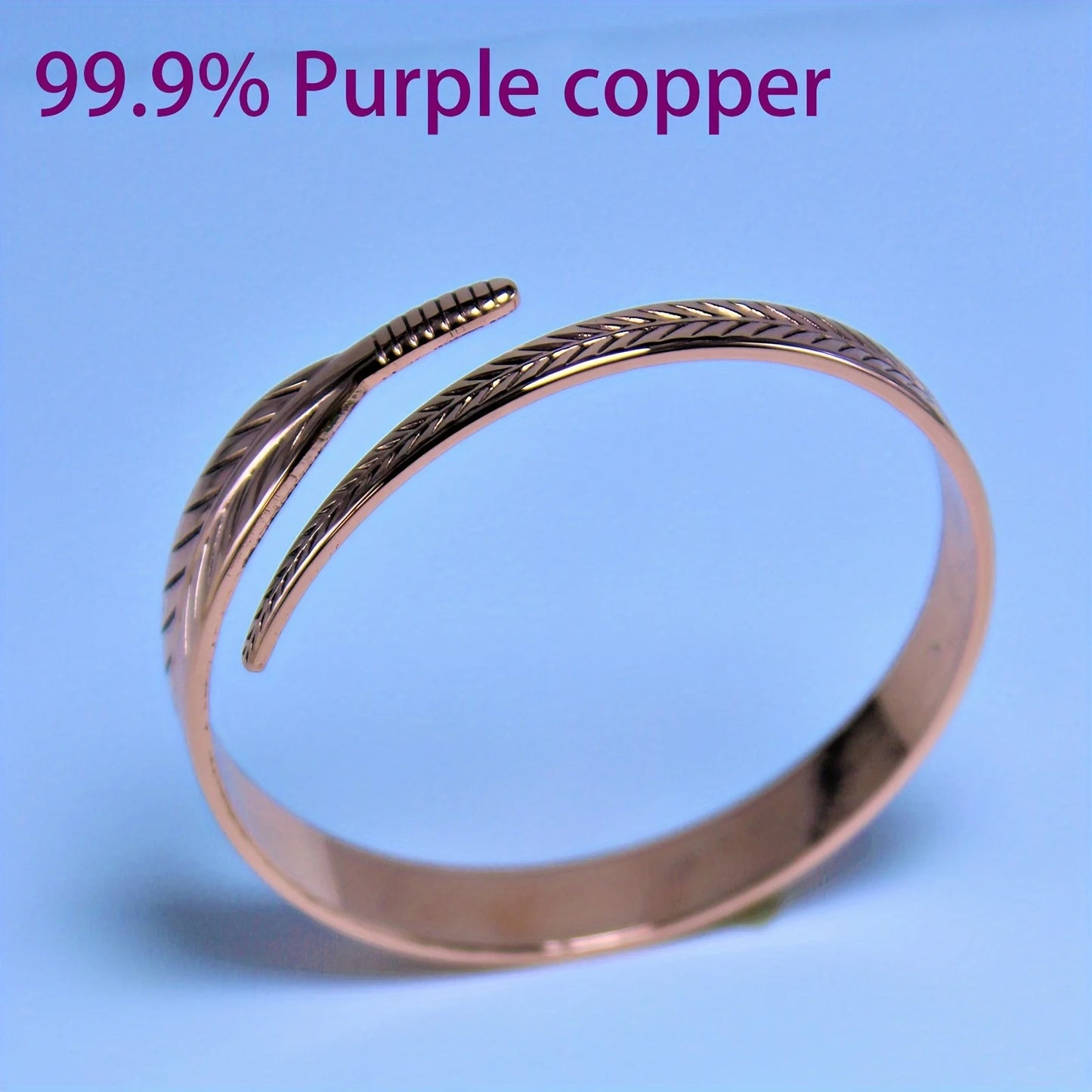 Vintage Pure Copper Feather Wing Cuff Bangle | Fashion Punk Jewelry