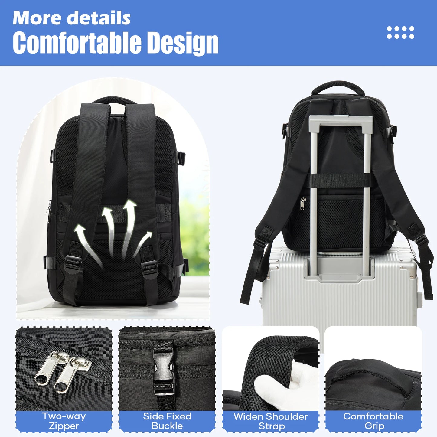 Versatile Travel Backpack | Cabin Laptop Bag with Vacuum Storage