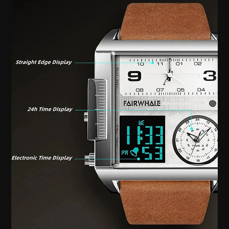 Elegant Men's Electronic Quartz Watch | Luminous Vintage Sports Timepiece