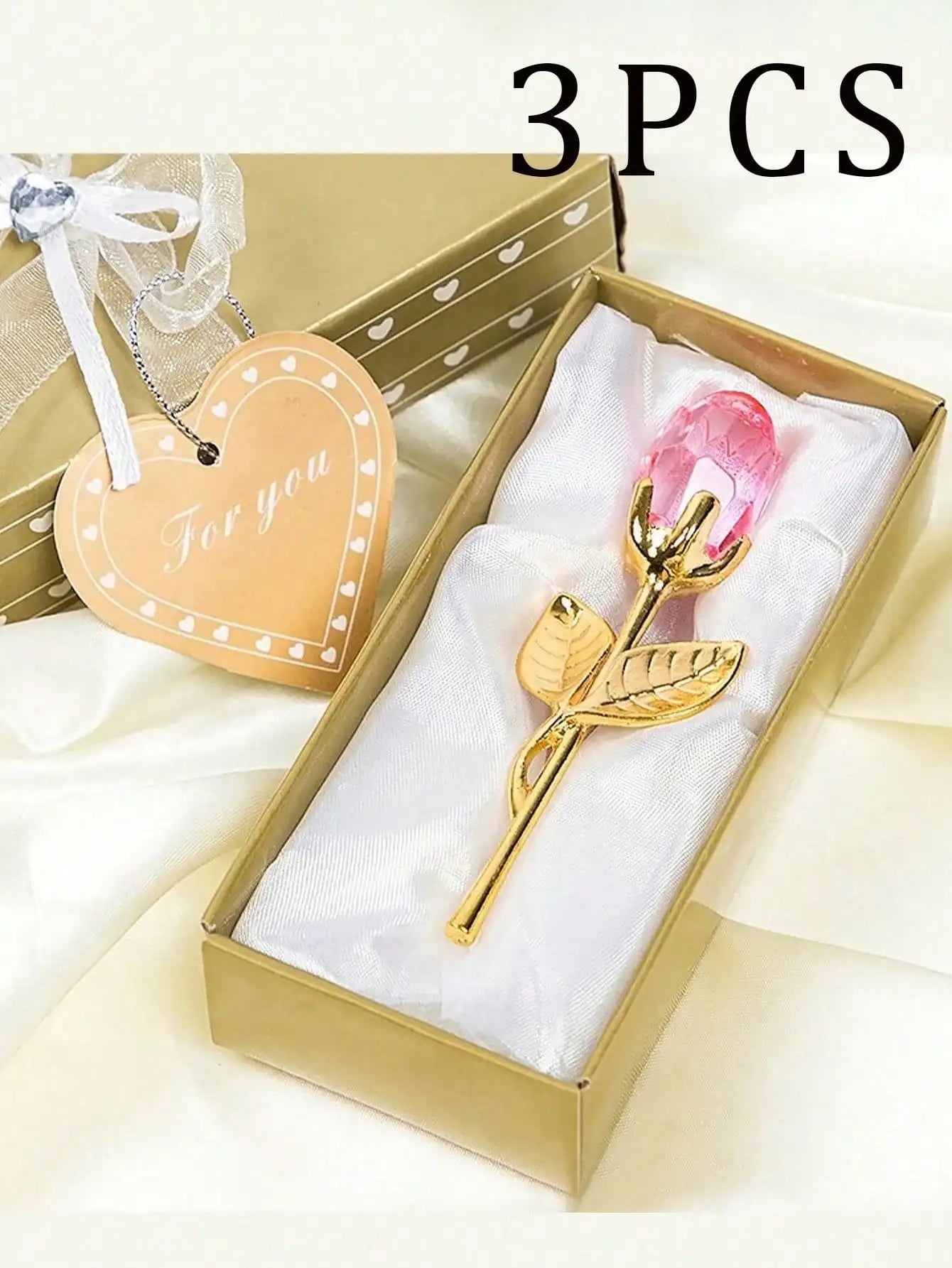 Artificial Glass Rose Crystal Flower | Elegant Party Gift