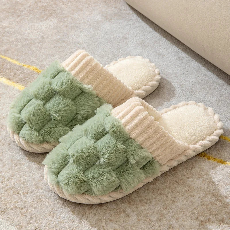Cozy Warm Plush Cotton Slippers | Anti-Slip Indoor Footwear