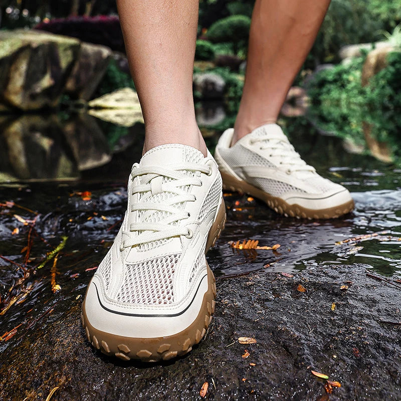 Casual Wide-Toe Men's Walking Sneakers | Breathable Comfort Shoes