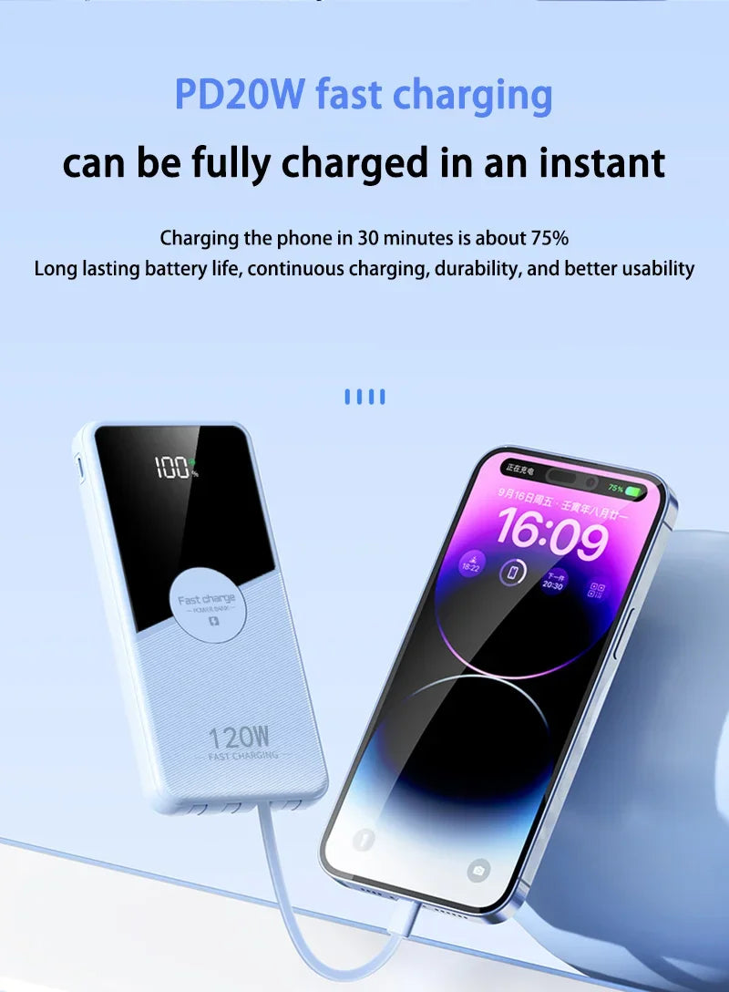 200000mAh Power Bank | Fast Charging Portable Battery Charger