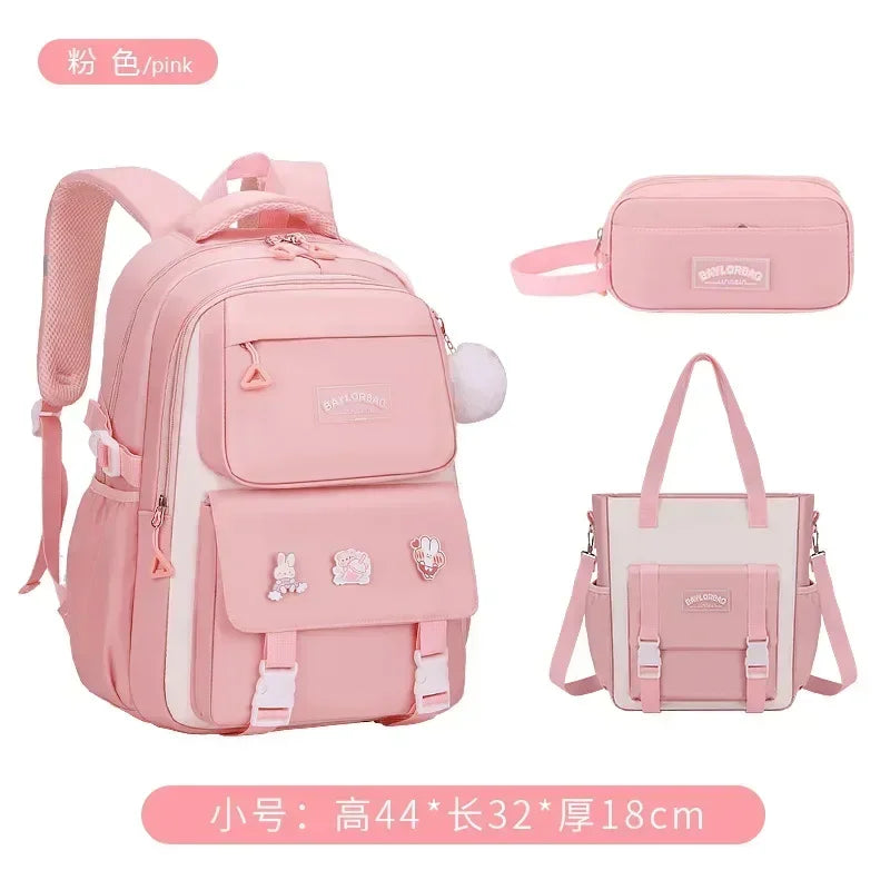 Large Capacity Spine Protection Backpack Set for Students