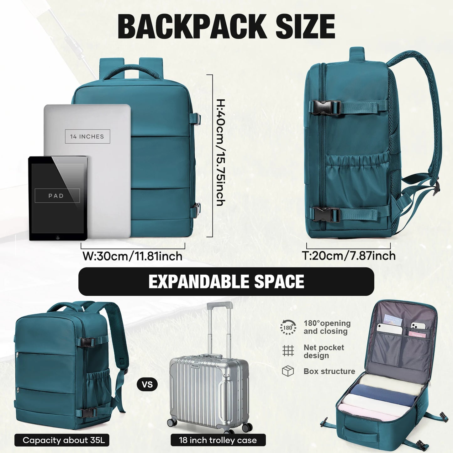Compact Cabin Carry-On Bag | Essential Travel Backpack