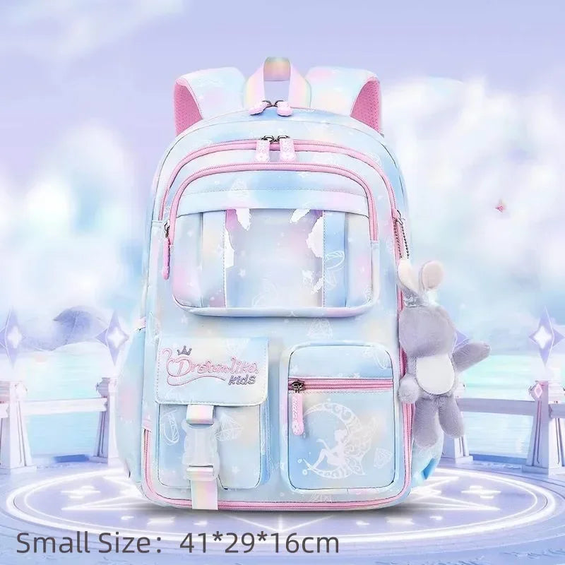 Cute Waterproof Rainbow Backpack for Girls | Spine Support Design