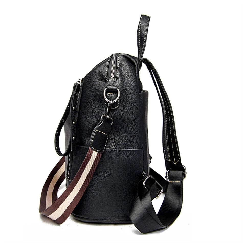 Mochila de cuero impermeable elegante para estudiantes jóvenes | Duradera y a la moda
