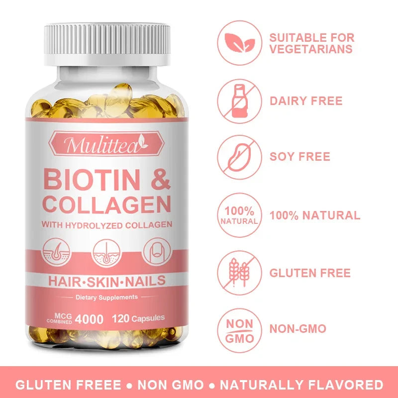 Biotin & Collagen Capsules for Strong Hair and Smooth Skin