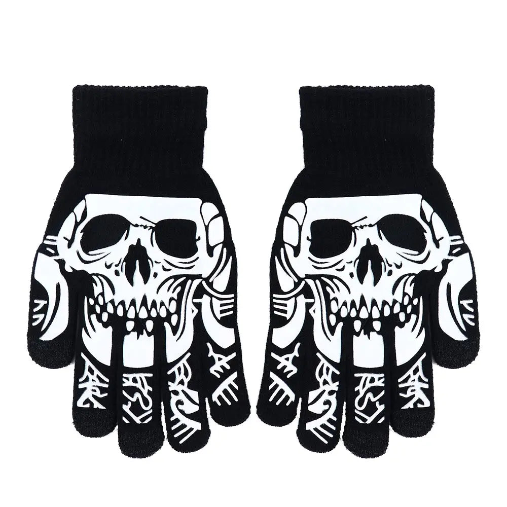 Men's Skull Glow Gloves | Stylish Luminous Half-Finger Mittens