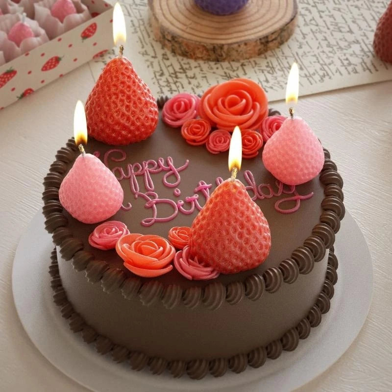 3D Strawberry Aromatherapy Candle Silicone Mold | DIY Gift Maker