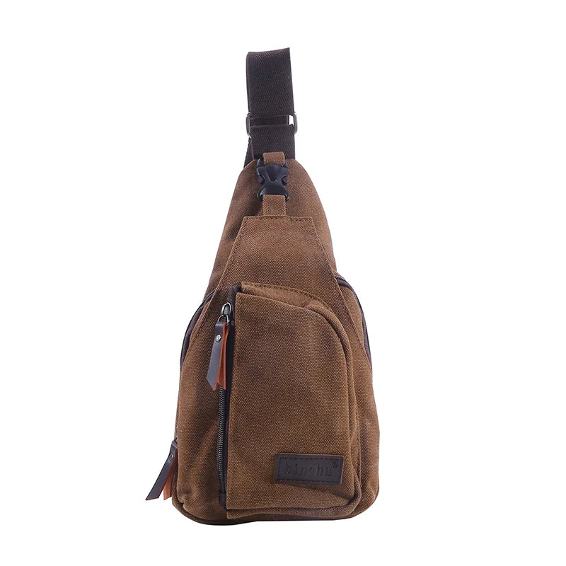 Men's Vintage Canvas Satchel Shoulder Sling Pack | Versatile Outdoor Bag