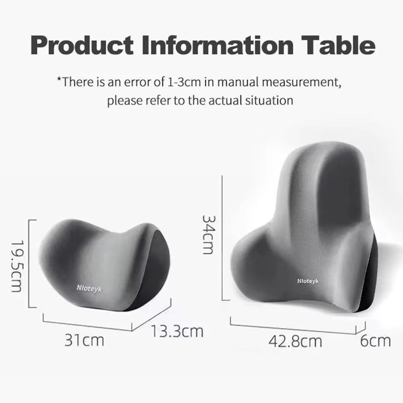 Memory Foam Car Neck Pillow | Breathable Lumbar Support Cushion