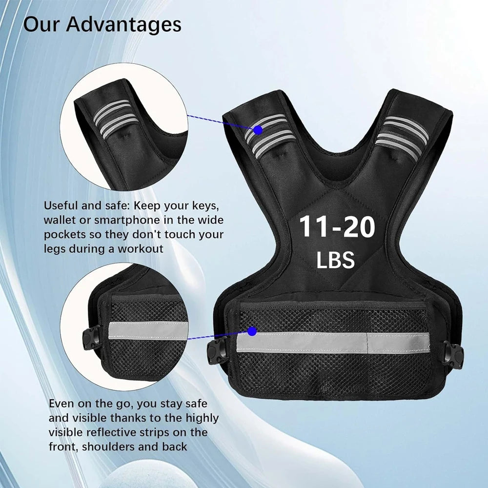 Adjustable Weighted Vest for Enhanced Workouts | 11-20lbs