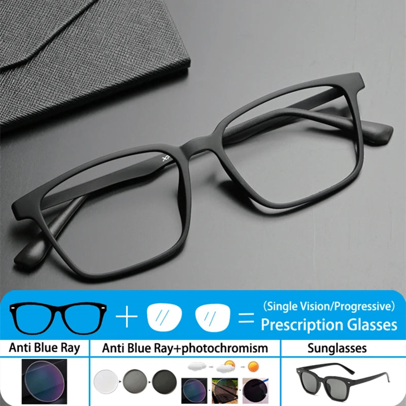 Premium Retro Square Anti Blue Light Prescription Eyewear for Men