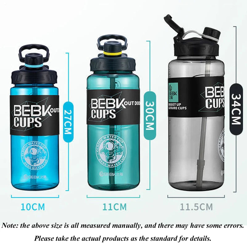 2 Liter BPA-Free Sports Water Bottles | Portable Drinkware Jug