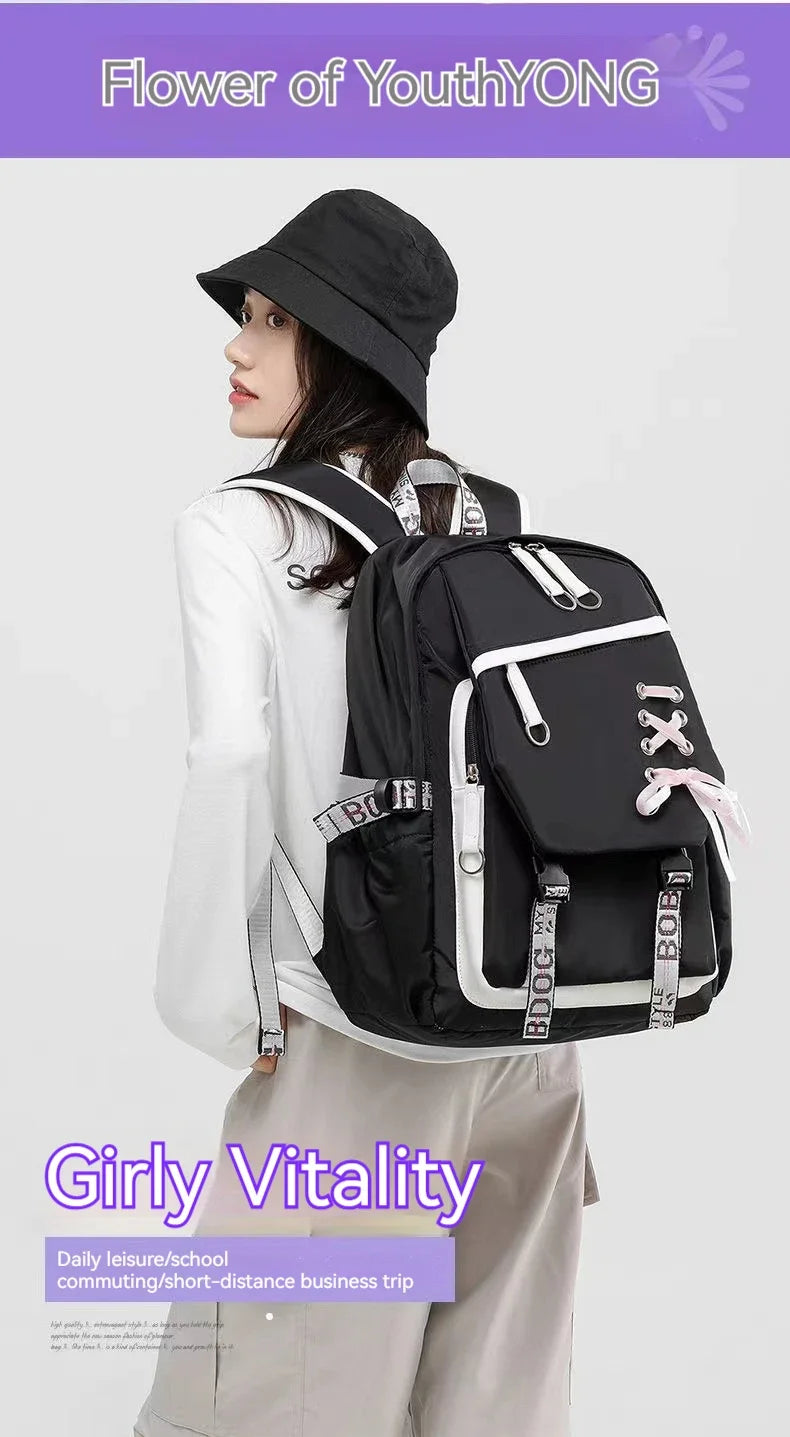 Cute Nylon Schoolbag Backpack for Teenagers | Durable & Stylish