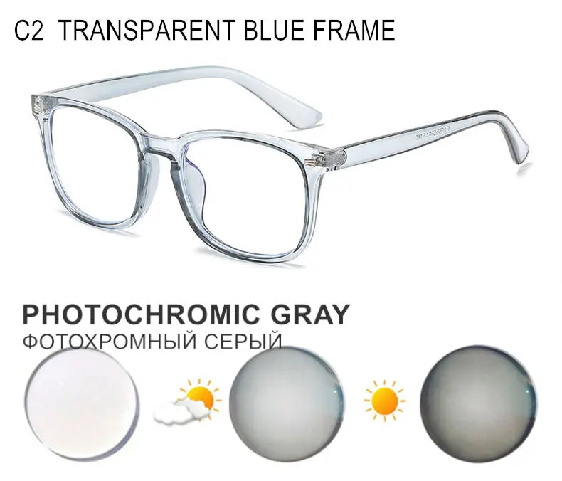 Gafas de sol retro de montura cuadrada con protección contra la luz azul y estilo