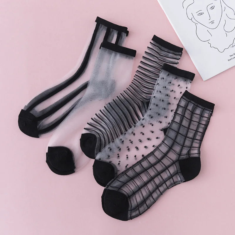Women's Lace Socks | Stylish Thin Transparent Ankle Socks