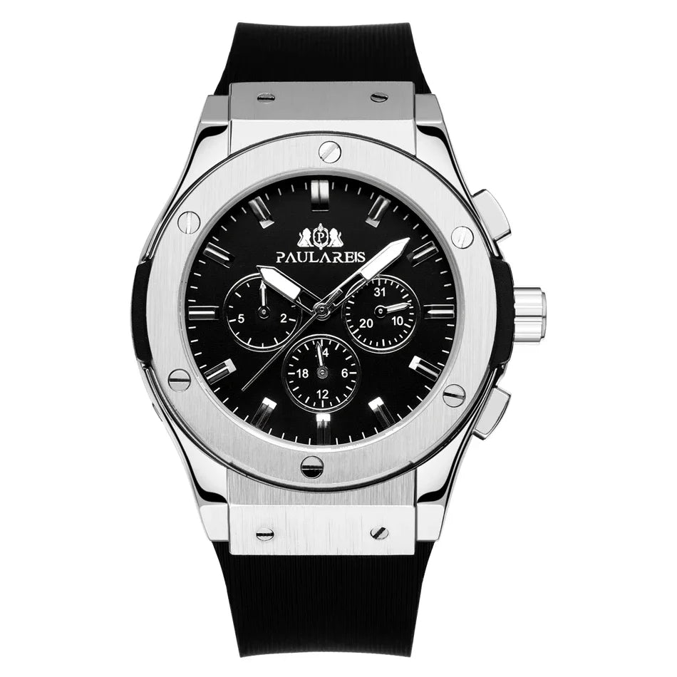 Men's Casual Automatic Mechanical Watch | Rose Gold & Rubber Strap