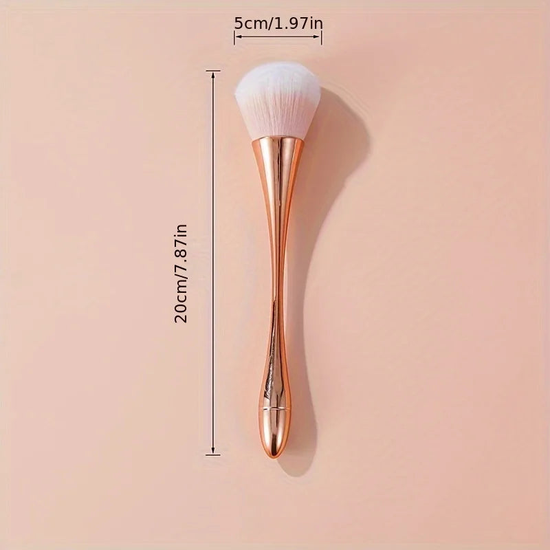 Soft Rose Golden Fan Makeup Brush | Achieve Flawless Beauty