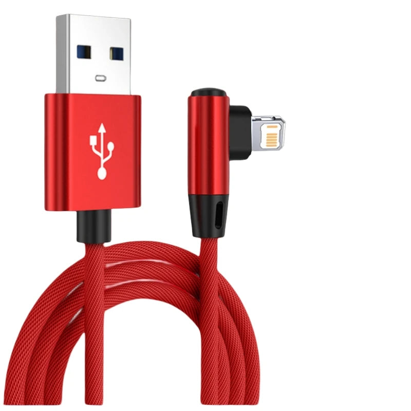 Gaming Elbow Fast Charger Cable for iPhone Devices | Braided USB
