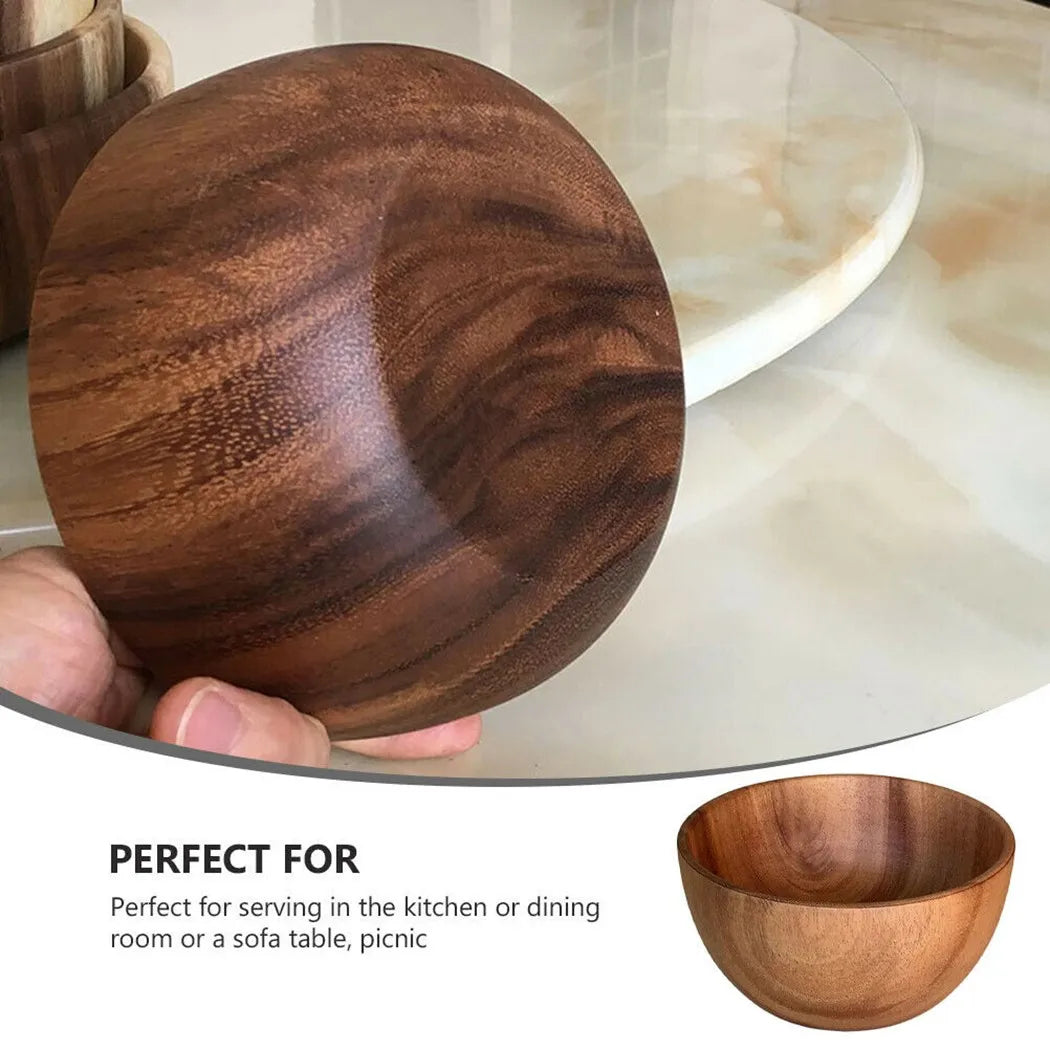 Japanese Style Acacia Wooden Bowl | Elegant Dining Essential
