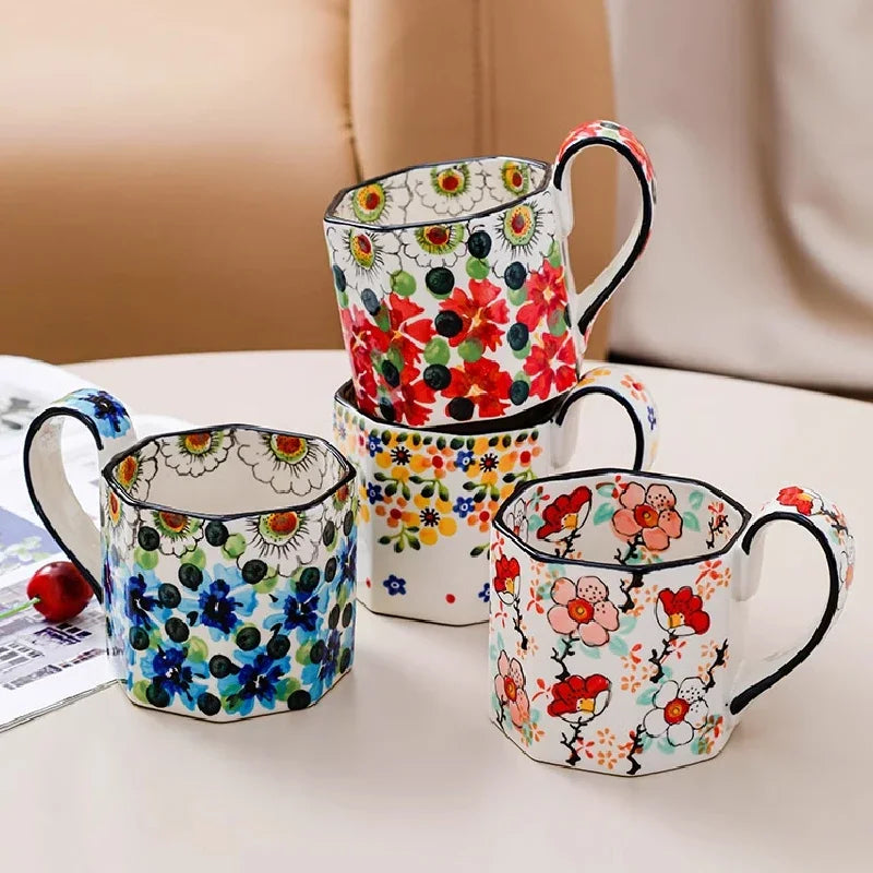 Retro Flower Mug | Stylish Ceramic Coffee & Tea Cup for All Occasions